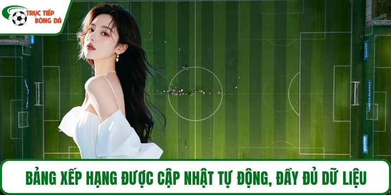 Bảng xếp hạng được cập nhật tự động, đầy đủ dữ liệu
